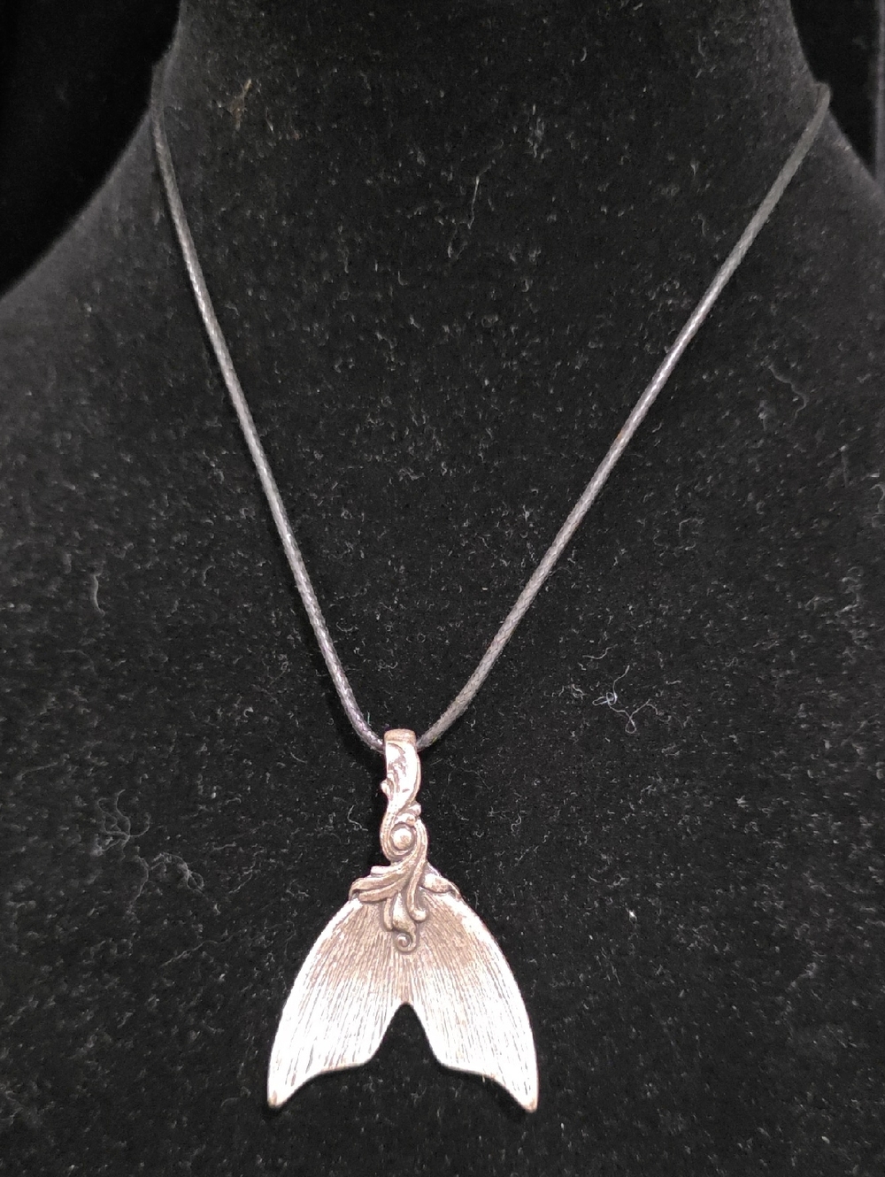Pewter Mermaid Tail Pendant Necklace